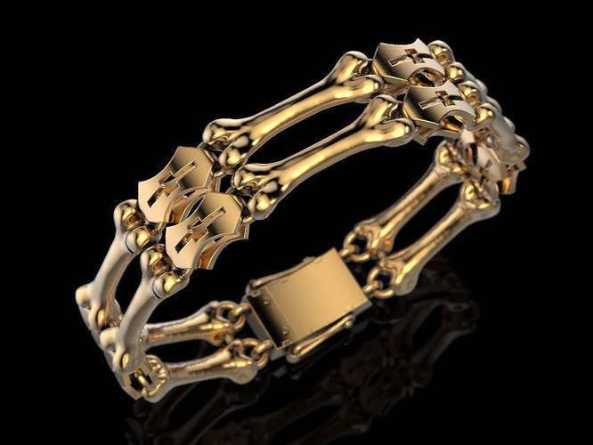 The Leg Bones Connected... Bracelet *10k/14k/18k White, Yellow, Rose Green Gold, Gold Plated & Silver* Skeleton Biker Gothic Punk Men Skull | Loni Design Group |   | Men's jewelery|Mens jewelery| Men's pendants| men's necklace|mens Pendants| skull jewelry|Ladies Jewellery| Ladies pendants|ladies skull ring| skull wedding ring| Snake jewelry| gold| silver| Platnium|