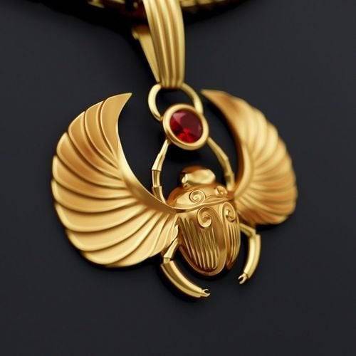 Scarab Amulet Pendant *0.50 Carat 10k/14k/18k White, Yellow, Rose, Green Gold, Gold Plated & Silver* Insect Animal Bug Egypt Charm Necklace | Loni Design Group |   | Men's jewelery|Mens jewelery| Men's pendants| men's necklace|mens Pendants| skull jewelry|Ladies Jewellery| Ladies pendants|ladies skull ring| skull wedding ring| Snake jewelry| gold| silver| Platnium|