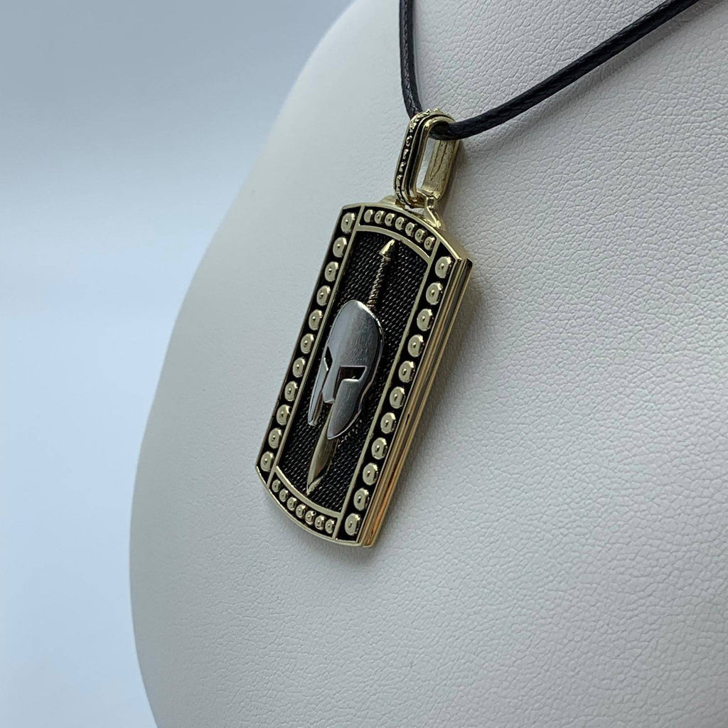 Menelaus Sparta Pendant *10k/14k/18k White, Yellow, Rose, Green Gold, Gold Plated & Silver* Warrior Solider Army Battle War Sword Charm Men | Loni Design Group |   | Men's jewelery|Mens jewelery| Men's pendants| men's necklace|mens Pendants| skull jewelry|Ladies Jewellery| Ladies pendants|ladies skull ring| skull wedding ring| Snake jewelry| gold| silver| Platnium|