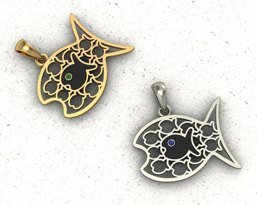 School Of Fish Pendant *10k/14k/18k White, Yellow, Rose, Green Gold, Gold Plated & Silver* Animal Boat Ship Water Pet Charm Necklace Gift | Loni Design Group |   | Men's jewelery|Mens jewelery| Men's pendants| men's necklace|mens Pendants| skull jewelry|Ladies Jewellery| Ladies pendants|ladies skull ring| skull wedding ring| Snake jewelry| gold| silver| Platnium|
