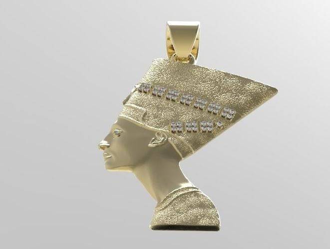 Queen Nefertiti Pendant *Moissanite With 10k/14k/18k White, Yellow, Rose, Green Gold, Gold Plated & Silver* Egypt Woman Charm Necklace Gift | Loni Design Group |   | Men's jewelery|Mens jewelery| Men's pendants| men's necklace|mens Pendants| skull jewelry|Ladies Jewellery| Ladies pendants|ladies skull ring| skull wedding ring| Snake jewelry| gold| silver| Platnium|