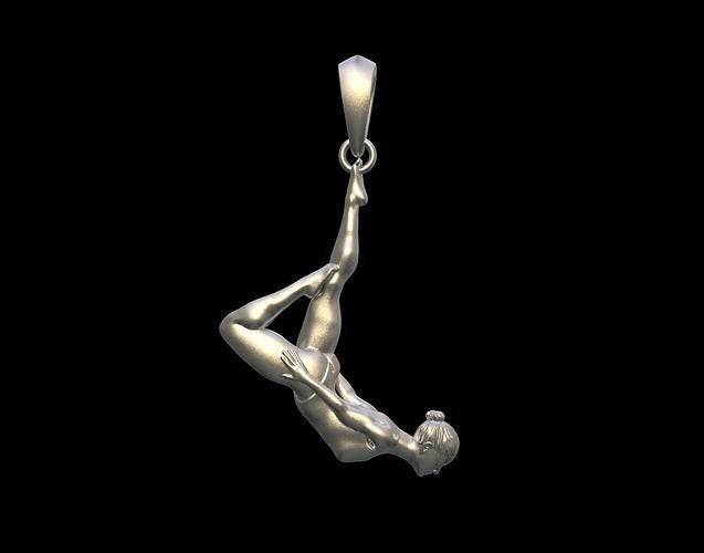 Mary Lou Gymnast Pendant *10k/14k/18k White, Yellow, Rose Green Gold, Gold Plated & Silver* Gym Sport Dance Women Woman Girl Charm Necklace | Loni Design Group |   | Men's jewelery|Mens jewelery| Men's pendants| men's necklace|mens Pendants| skull jewelry|Ladies Jewellery| Ladies pendants|ladies skull ring| skull wedding ring| Snake jewelry| gold| silver| Platnium|
