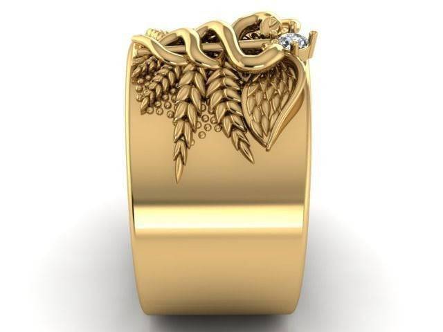 Caduceus Medical Ring | Loni Design Group | Rings  | Men's jewelery|Mens jewelery| Men's pendants| men's necklace|mens Pendants| skull jewelry|Ladies Jewellery| Ladies pendants|ladies skull ring| skull wedding ring| Snake jewelry| gold| silver| Platnium|