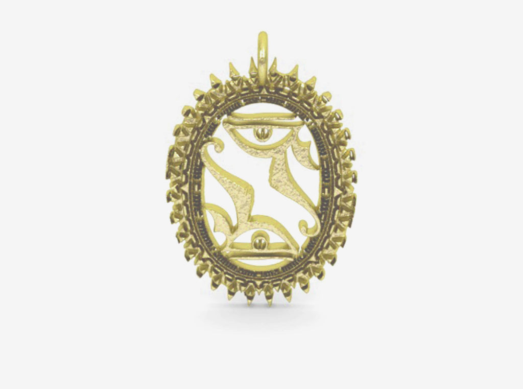 Double Eye Of Horus Pendant *10k/14k/18k White, Yellow, Rose, Green Gold, Gold Plated & Silver* Hieroglyphic Egyptian Symbol Charm Necklace | Loni Design Group |   | Men's jewelery|Mens jewelery| Men's pendants| men's necklace|mens Pendants| skull jewelry|Ladies Jewellery| Ladies pendants|ladies skull ring| skull wedding ring| Snake jewelry| gold| silver| Platnium|