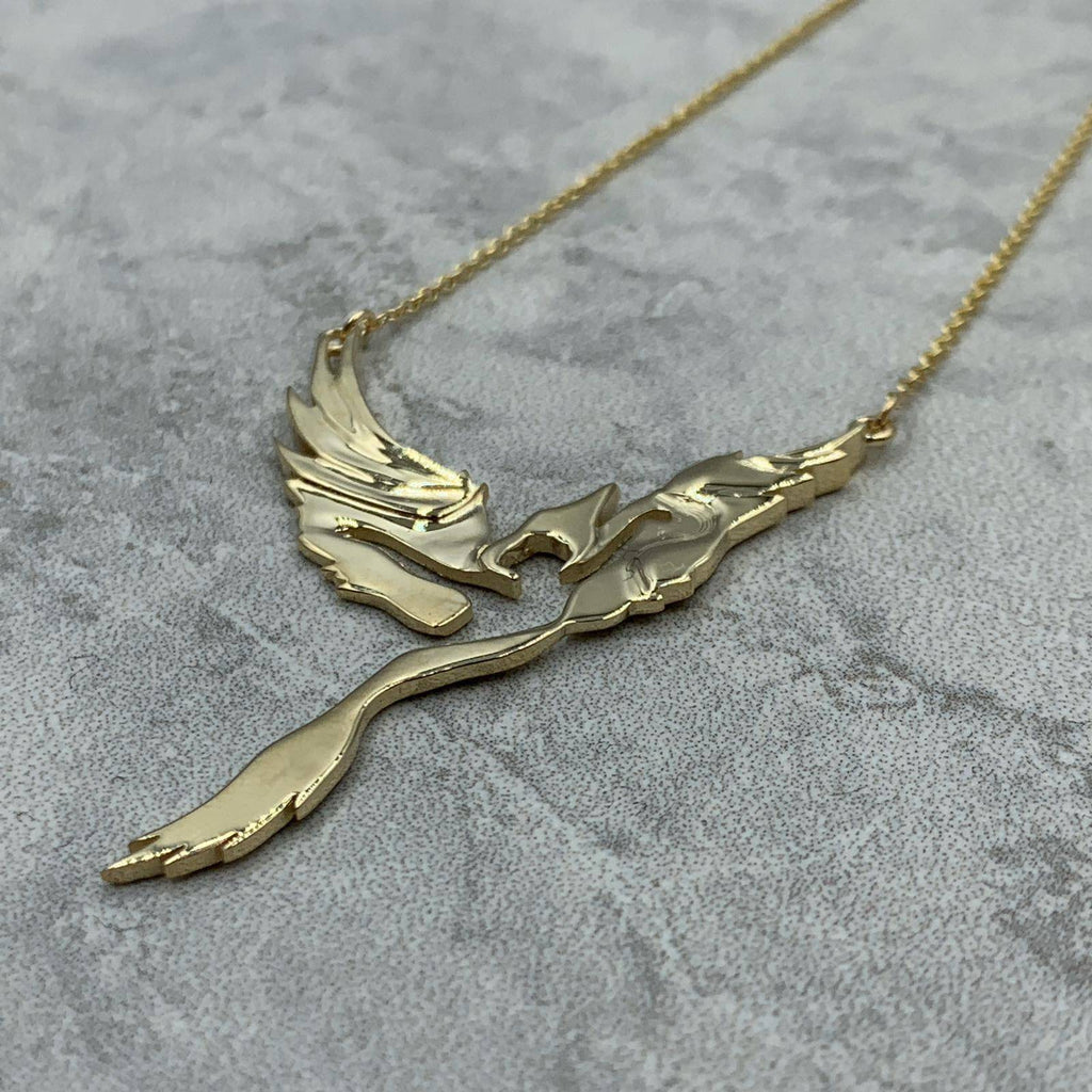 Rise Up Phoenix Pendant *10k/14k/18k White, Yellow, Rose, Green Gold, Gold Plated & Silver* Fantasy Bird Women Woman Girl Charm Necklace | Loni Design Group |   | Men's jewelery|Mens jewelery| Men's pendants| men's necklace|mens Pendants| skull jewelry|Ladies Jewellery| Ladies pendants|ladies skull ring| skull wedding ring| Snake jewelry| gold| silver| Platnium|