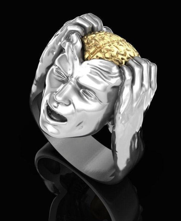 Custom Order for - Robert ( Bob) Narkiey  - Brainiac Ring | Loni Design Group | Rings  | Men's jewelery|Mens jewelery| Men's pendants| men's necklace|mens Pendants| skull jewelry|Ladies Jewellery| Ladies pendants|ladies skull ring| skull wedding ring| Snake jewelry| gold| silver| Platnium|