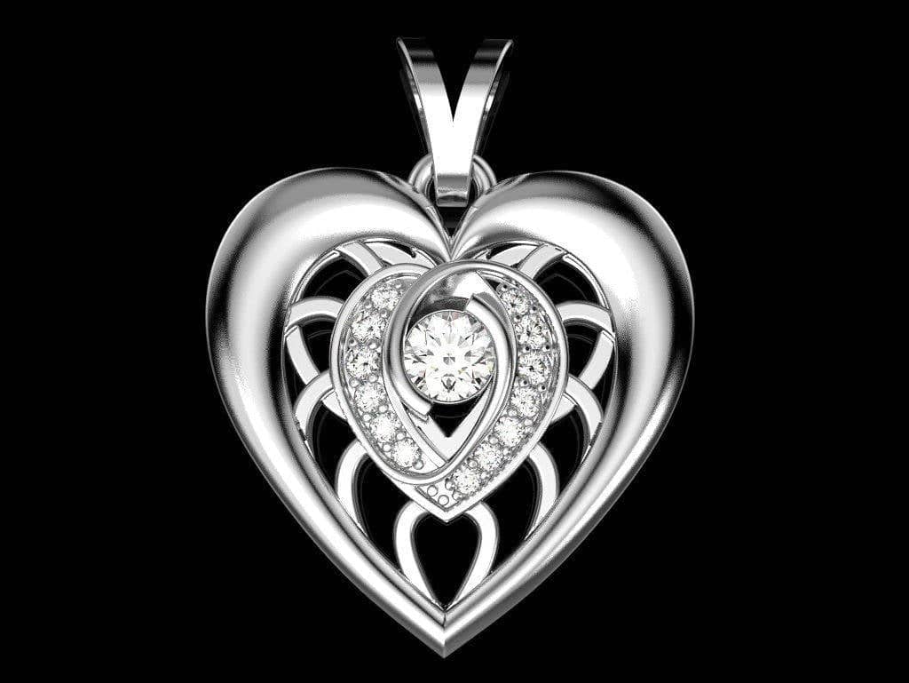 Aurora Heart Pendant *0.55 Carat Moissanite With 10k/14k/18k White, Yellow, Rose Green Gold, Gold Plated & Silver* Love Charm Necklace Gift | Loni Design Group |   | Men's jewelery|Mens jewelery| Men's pendants| men's necklace|mens Pendants| skull jewelry|Ladies Jewellery| Ladies pendants|ladies skull ring| skull wedding ring| Snake jewelry| gold| silver| Platnium|