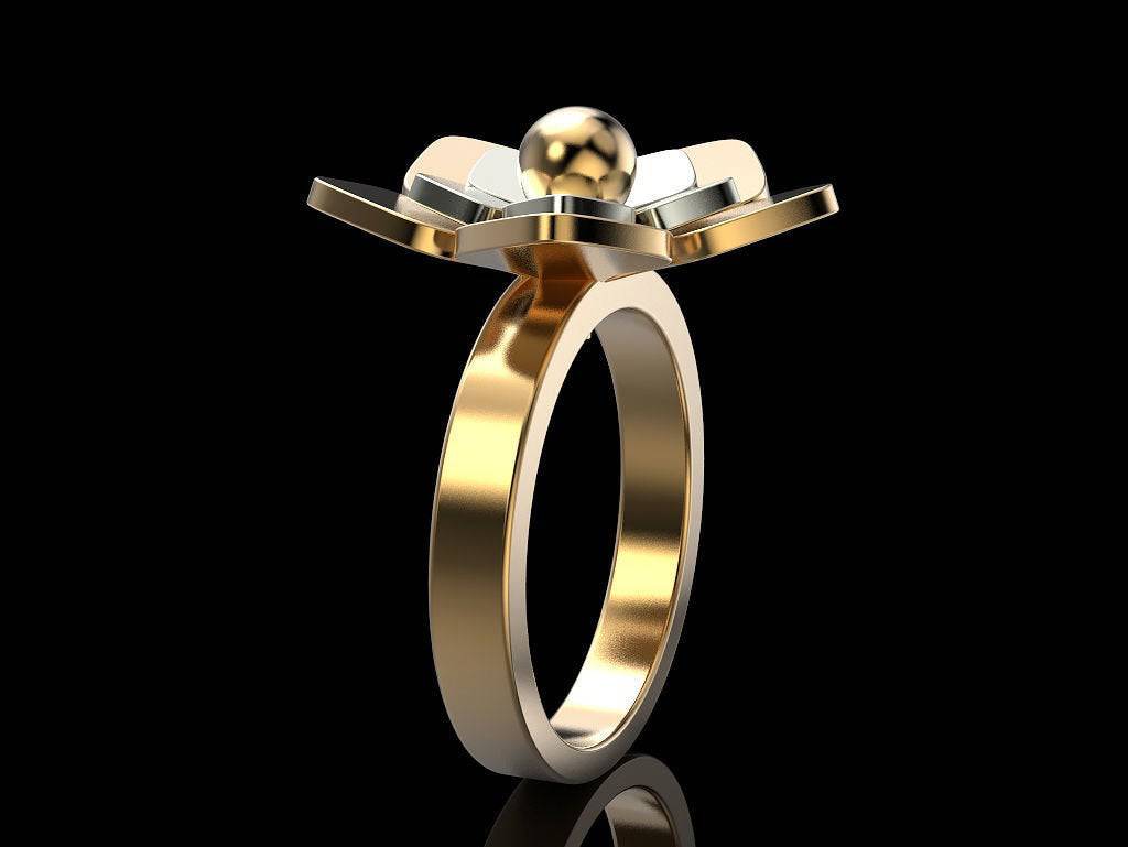 Geranium Flower Ring | Loni Design Group | Rings  | Men's jewelery|Mens jewelery| Men's pendants| men's necklace|mens Pendants| skull jewelry|Ladies Jewellery| Ladies pendants|ladies skull ring| skull wedding ring| Snake jewelry| gold| silver| Platnium|