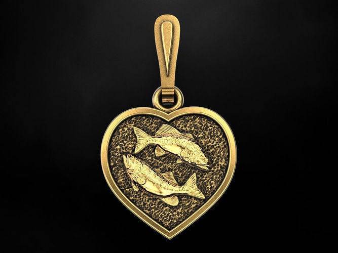 Neptune Pisces Pendant *10k/14k/18k White, Yellow, Rose, Green Gold, Gold Plated & Silver* Zodiac Horoscope Astrology Fish Charm Necklace | Loni Design Group |   | Men's jewelery|Mens jewelery| Men's pendants| men's necklace|mens Pendants| skull jewelry|Ladies Jewellery| Ladies pendants|ladies skull ring| skull wedding ring| Snake jewelry| gold| silver| Platnium|