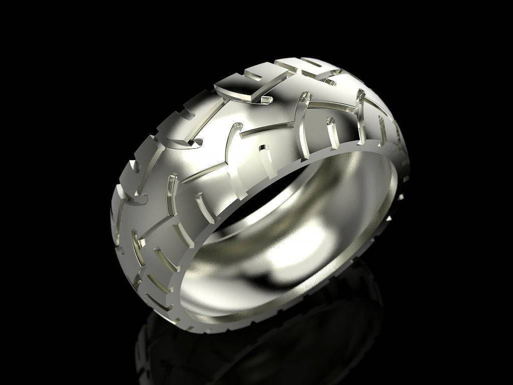 Hit The Road Tire Ring | Loni Design Group | Rings  | Men's jewelery|Mens jewelery| Men's pendants| men's necklace|mens Pendants| skull jewelry|Ladies Jewellery| Ladies pendants|ladies skull ring| skull wedding ring| Snake jewelry| gold| silver| Platnium|