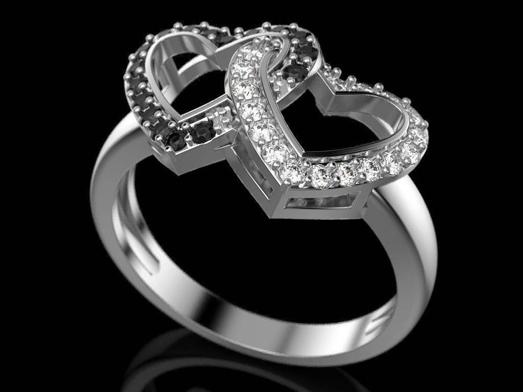 Yin Yang Heart Ring | Loni Design Group | Rings  | Men's jewelery|Mens jewelery| Men's pendants| men's necklace|mens Pendants| skull jewelry|Ladies Jewellery| Ladies pendants|ladies skull ring| skull wedding ring| Snake jewelry| gold| silver| Platnium|
