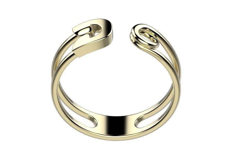 Bent Outta Shape Safety Pin Ring | Loni Design Group | Rings  | Men's jewelery|Mens jewelery| Men's pendants| men's necklace|mens Pendants| skull jewelry|Ladies Jewellery| Ladies pendants|ladies skull ring| skull wedding ring| Snake jewelry| gold| silver| Platnium|