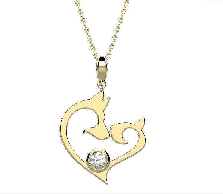Puppy Love Dog Pendant *Moissanite With 10k/14k/18k White, Yellow, Rose, Green Gold, Gold Plated & Silver* Pet Animal Friend Heart Charm | Loni Design Group |   | Men's jewelery|Mens jewelery| Men's pendants| men's necklace|mens Pendants| skull jewelry|Ladies Jewellery| Ladies pendants|ladies skull ring| skull wedding ring| Snake jewelry| gold| silver| Platnium|