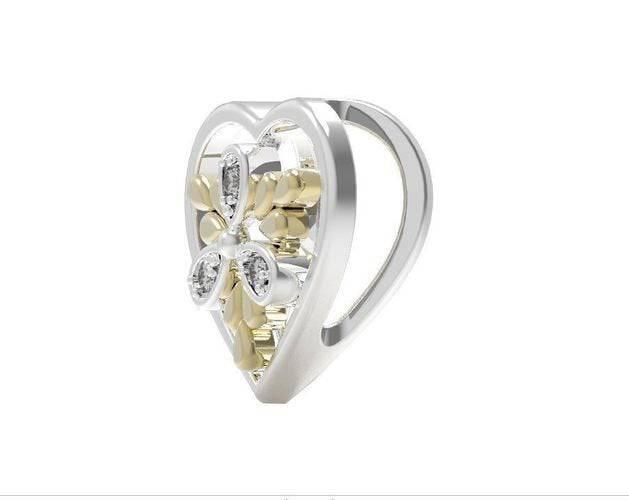 Floral Heart Pendant *Moissanite With 10k/14k/18k White, Yellow, Rose, Green Gold, Gold Plated & Silver* Flower Nature Charm Necklace Women | Loni Design Group |   | Men's jewelery|Mens jewelery| Men's pendants| men's necklace|mens Pendants| skull jewelry|Ladies Jewellery| Ladies pendants|ladies skull ring| skull wedding ring| Snake jewelry| gold| silver| Platnium|