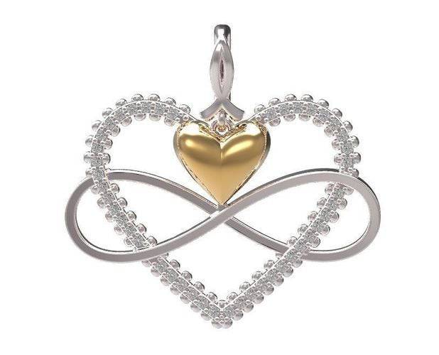 Infinite Love Heart Pendant *Moissanite With 10k/14k/18k White, Yellow, Rose Green Gold, Gold Plated & Silver* Infinity Charm Necklace Gift | Loni Design Group |   | Men's jewelery|Mens jewelery| Men's pendants| men's necklace|mens Pendants| skull jewelry|Ladies Jewellery| Ladies pendants|ladies skull ring| skull wedding ring| Snake jewelry| gold| silver| Platnium|