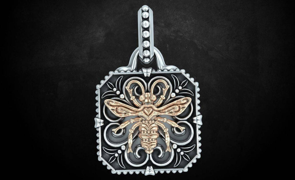 Metamorphosis Bug Pendant *10k/14k/18k White, Yellow, Rose, Green Gold, Gold Plated & Silver* Butterfly Insect Beetle Animal Charm Necklace | Loni Design Group |   | Men's jewelery|Mens jewelery| Men's pendants| men's necklace|mens Pendants| skull jewelry|Ladies Jewellery| Ladies pendants|ladies skull ring| skull wedding ring| Snake jewelry| gold| silver| Platnium|