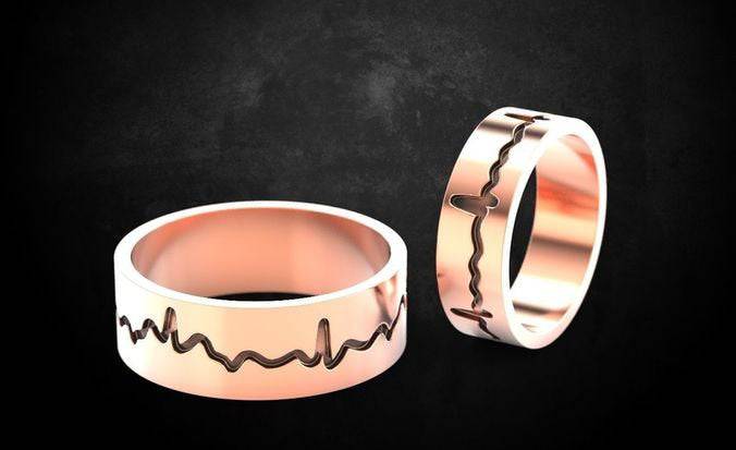 Check Your Pulse Ring *10k/14k/18k White, Yellow Rose Green Gold, Gold Plated & Silver* Heartbeat Wave Beat Sound Thumb Band Men Women Gift | Loni Design Group |   | Men's jewelery|Mens jewelery| Men's pendants| men's necklace|mens Pendants| skull jewelry|Ladies Jewellery| Ladies pendants|ladies skull ring| skull wedding ring| Snake jewelry| gold| silver| Platnium|