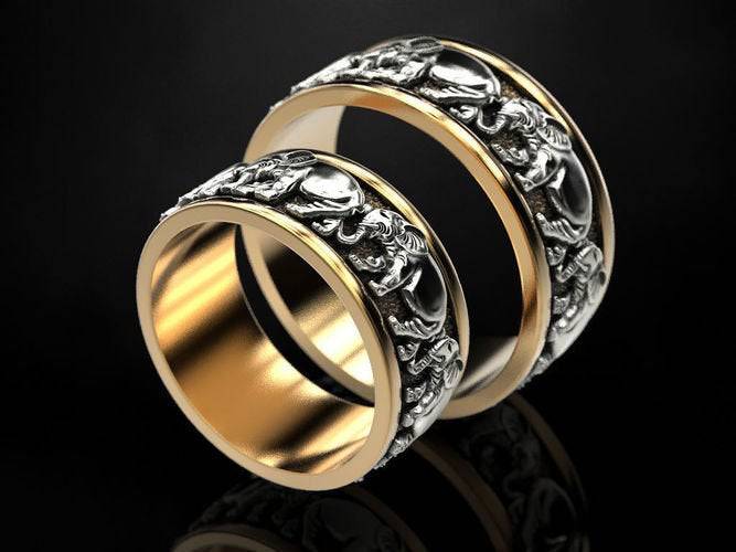 March Of The Elephants Ring | Loni Design Group | Rings  | Men's jewelery|Mens jewelery| Men's pendants| men's necklace|mens Pendants| skull jewelry|Ladies Jewellery| Ladies pendants|ladies skull ring| skull wedding ring| Snake jewelry| gold| silver| Platnium|