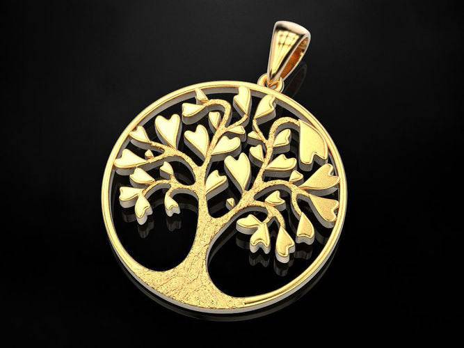 Tree Of Love Pendant *10k/14k/18k White, Yellow, Rose, Green Gold, Gold Plated & Silver* Heart Nature Leaf Plant Flower Girl Charm Necklace | Loni Design Group |   | Men's jewelery|Mens jewelery| Men's pendants| men's necklace|mens Pendants| skull jewelry|Ladies Jewellery| Ladies pendants|ladies skull ring| skull wedding ring| Snake jewelry| gold| silver| Platnium|