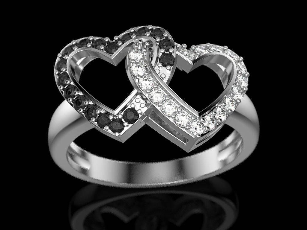 AVECON Sterling Silver Heart Rings for Women Heart Shape Womens Engagement  Ring Wedding Ring Round Cubic Zirconia Eternity Promise Ring for Her |  Amazon.com