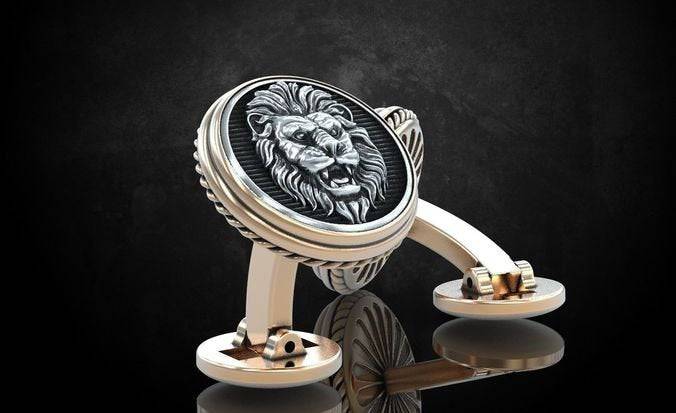 Proud Lion Cuff Links | Loni Design Group | Cuff Links  | Men's jewelery|Mens jewelery| Men's pendants| men's necklace|mens Pendants| skull jewelry|Ladies Jewellery| Ladies pendants|ladies skull ring| skull wedding ring| Snake jewelry| gold| silver| Platnium|