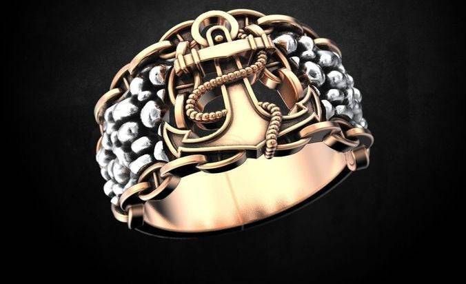 Christopher Columbus Anchor Ring | Loni Design Group | Rings  | Men's jewelery|Mens jewelery| Men's pendants| men's necklace|mens Pendants| skull jewelry|Ladies Jewellery| Ladies pendants|ladies skull ring| skull wedding ring| Snake jewelry| gold| silver| Platnium|
