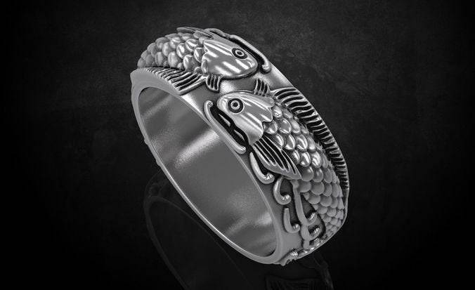 Koi Pond Fish Ring | Loni Design Group | Rings  | Men's jewelery|Mens jewelery| Men's pendants| men's necklace|mens Pendants| skull jewelry|Ladies Jewellery| Ladies pendants|ladies skull ring| skull wedding ring| Snake jewelry| gold| silver| Platnium|
