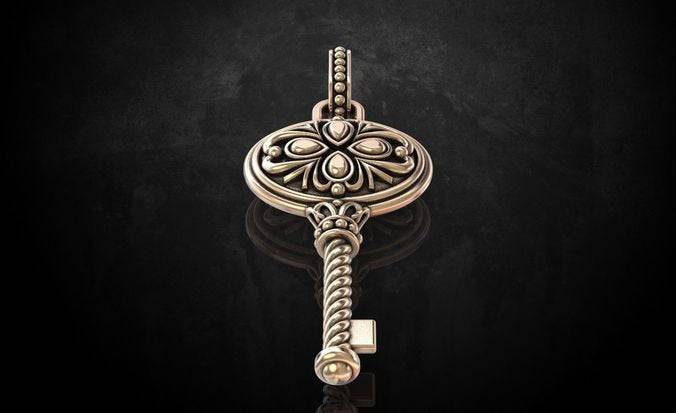 Unlock The Truth Key Pendant *10k/14k/18k White, Yellow, Rose, Green Gold, Gold Plated & Silver* Lock Vintage Antique Heart Charm Necklace | Loni Design Group |   | Men's jewelery|Mens jewelery| Men's pendants| men's necklace|mens Pendants| skull jewelry|Ladies Jewellery| Ladies pendants|ladies skull ring| skull wedding ring| Snake jewelry| gold| silver| Platnium|