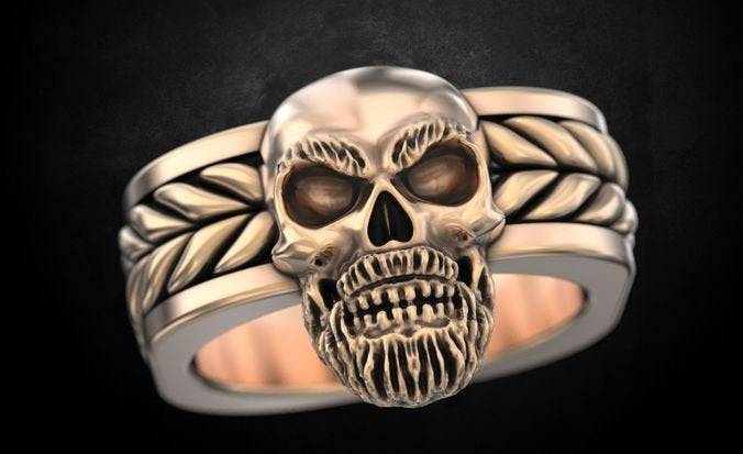 Redbeard Skull Ring | Loni Design Group | Rings  | Men's jewelery|Mens jewelery| Men's pendants| men's necklace|mens Pendants| skull jewelry|Ladies Jewellery| Ladies pendants|ladies skull ring| skull wedding ring| Snake jewelry| gold| silver| Platnium|