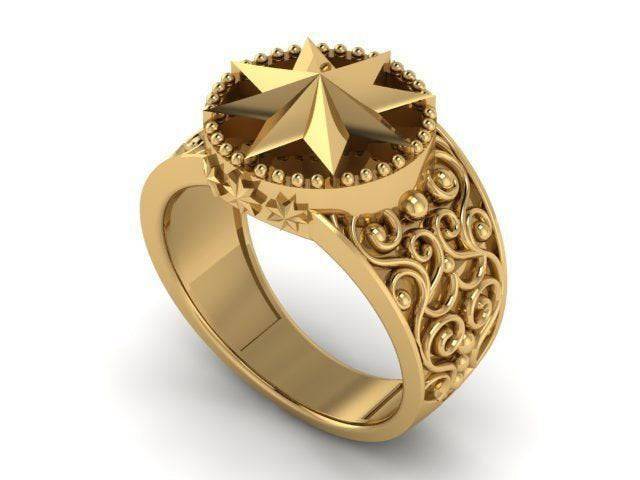 Nine Point Star Ring | Loni Design Group | Rings  | Men's jewelery|Mens jewelery| Men's pendants| men's necklace|mens Pendants| skull jewelry|Ladies Jewellery| Ladies pendants|ladies skull ring| skull wedding ring| Snake jewelry| gold| silver| Platnium|