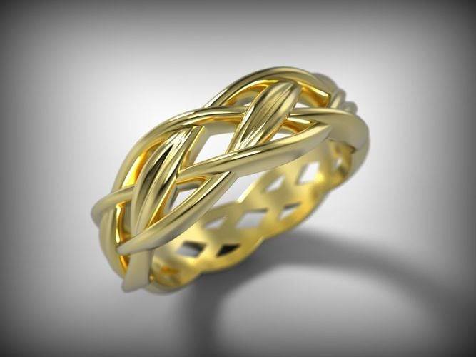 Golden Braid Ring | Loni Design Group | Rings  | Men's jewelery|Mens jewelery| Men's pendants| men's necklace|mens Pendants| skull jewelry|Ladies Jewellery| Ladies pendants|ladies skull ring| skull wedding ring| Snake jewelry| gold| silver| Platnium|