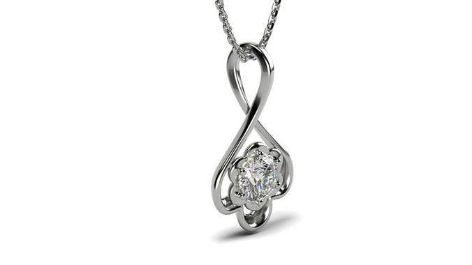 Flower Of Love Pendant *0.80 Carat Moissanite With 10k/14k/18k White, Yellow, Rose, Green Gold, 22k Gold Plated & Silver* Charm Necklace | Loni Design Group |   | Men's jewelery|Mens jewelery| Men's pendants| men's necklace|mens Pendants| skull jewelry|Ladies Jewellery| Ladies pendants|ladies skull ring| skull wedding ring| Snake jewelry| gold| silver| Platnium|