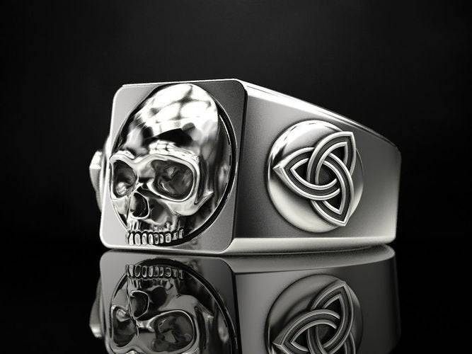 Trinity Skull Ring | Loni Design Group | Rings  | Men's jewelery|Mens jewelery| Men's pendants| men's necklace|mens Pendants| skull jewelry|Ladies Jewellery| Ladies pendants|ladies skull ring| skull wedding ring| Snake jewelry| gold| silver| Platnium|