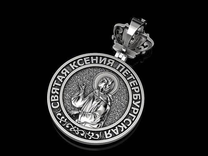 St Matrona Of Moscow Pendant *Moissanite With 10k/14k/18k White, Yellow, Rose Green Gold, Gold Plated & Silver* Russian Orthodox Charm Gift | Loni Design Group |   | Men's jewelery|Mens jewelery| Men's pendants| men's necklace|mens Pendants| skull jewelry|Ladies Jewellery| Ladies pendants|ladies skull ring| skull wedding ring| Snake jewelry| gold| silver| Platnium|