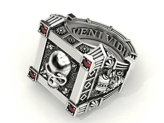 Red Death Skull Ring | Loni Design Group | Rings  | Men's jewelery|Mens jewelery| Men's pendants| men's necklace|mens Pendants| skull jewelry|Ladies Jewellery| Ladies pendants|ladies skull ring| skull wedding ring| Snake jewelry| gold| silver| Platnium|