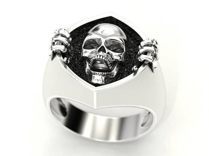 It's Alive Skull Ring | Loni Design Group | Rings  | Men's jewelery|Mens jewelery| Men's pendants| men's necklace|mens Pendants| skull jewelry|Ladies Jewellery| Ladies pendants|ladies skull ring| skull wedding ring| Snake jewelry| gold| silver| Platnium|