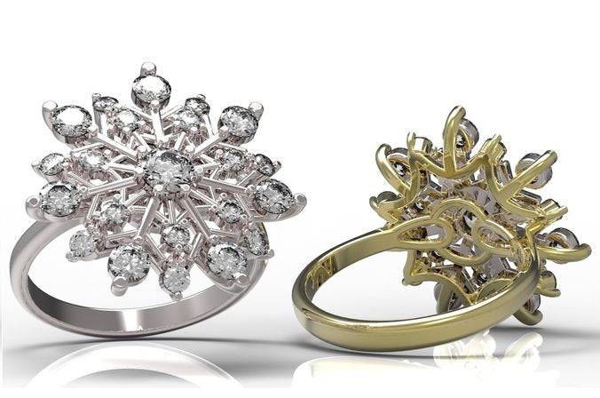 Dazzling Snowflake Ring | Loni Design Group | Rings  | Men's jewelery|Mens jewelery| Men's pendants| men's necklace|mens Pendants| skull jewelry|Ladies Jewellery| Ladies pendants|ladies skull ring| skull wedding ring| Snake jewelry| gold| silver| Platnium|