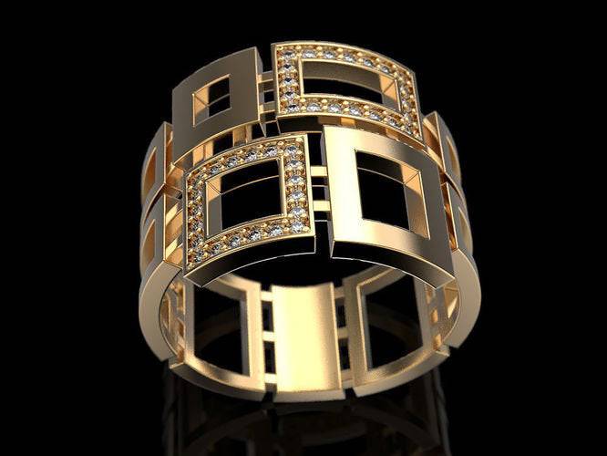 Square Squared Ring | Loni Design Group | Rings  | Men's jewelery|Mens jewelery| Men's pendants| men's necklace|mens Pendants| skull jewelry|Ladies Jewellery| Ladies pendants|ladies skull ring| skull wedding ring| Snake jewelry| gold| silver| Platnium|