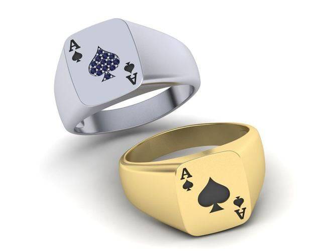 11 Or 1 Ace Ring | Loni Design Group | Rings  | Men's jewelery|Mens jewelery| Men's pendants| men's necklace|mens Pendants| skull jewelry|Ladies Jewellery| Ladies pendants|ladies skull ring| skull wedding ring| Snake jewelry| gold| silver| Platnium|