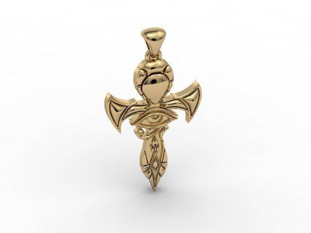 Egyptian Cross Pendant *10k/14k/18k White, Yellow, Rose, Green Gold, Gold Plated & Silver* Ankh Egypt Hieroglyphic Amulet Charm Necklace | Loni Design Group |   | Men's jewelery|Mens jewelery| Men's pendants| men's necklace|mens Pendants| skull jewelry|Ladies Jewellery| Ladies pendants|ladies skull ring| skull wedding ring| Snake jewelry| gold| silver| Platnium|