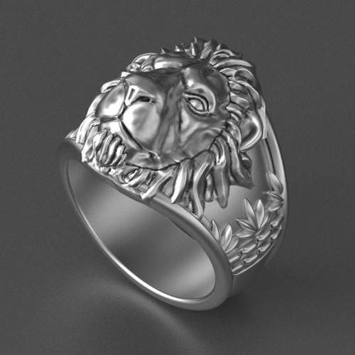 Buy quality 22k gold red colour stone Lion Design gents ring in Ahmedabad