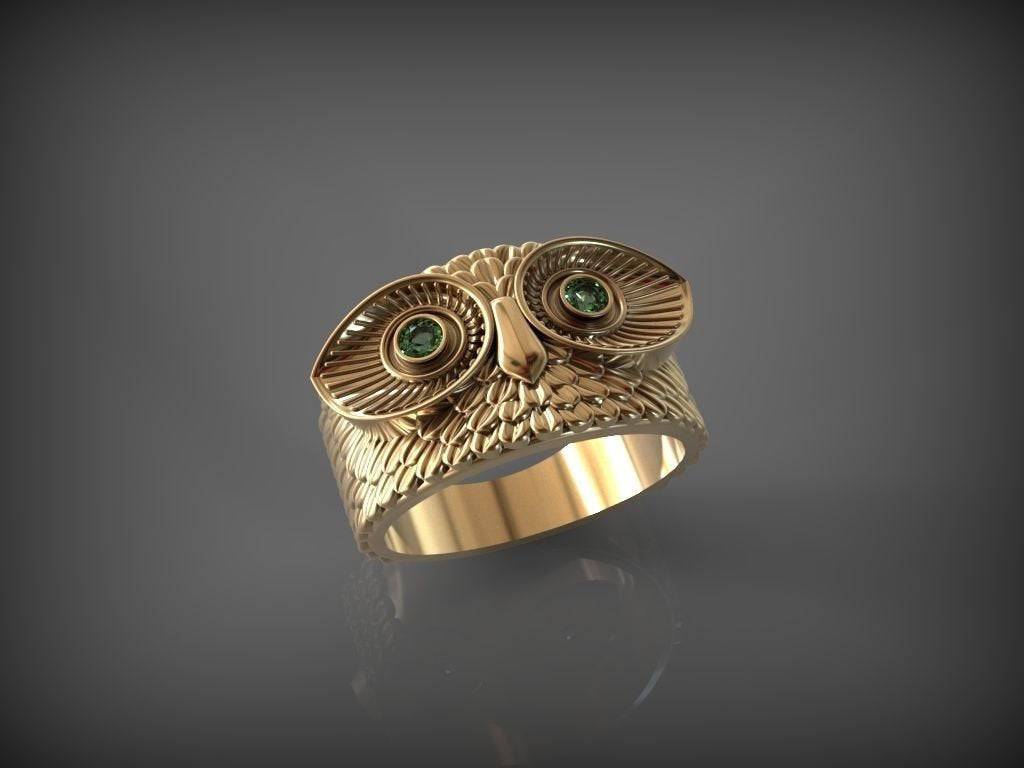 Wise Owl Ring | Loni Design Group | Rings  | Men's jewelery|Mens jewelery| Men's pendants| men's necklace|mens Pendants| skull jewelry|Ladies Jewellery| Ladies pendants|ladies skull ring| skull wedding ring| Snake jewelry| gold| silver| Platnium|