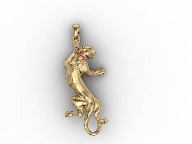 Bagheera Panther Pendant *Synthetic Stone With 10k/14k/18k White, Yellow, Rose, Green Gold, Gold Plated & Silver* Animal Cat Pet Charm Gift | Loni Design Group |   | Men's jewelery|Mens jewelery| Men's pendants| men's necklace|mens Pendants| skull jewelry|Ladies Jewellery| Ladies pendants|ladies skull ring| skull wedding ring| Snake jewelry| gold| silver| Platnium|