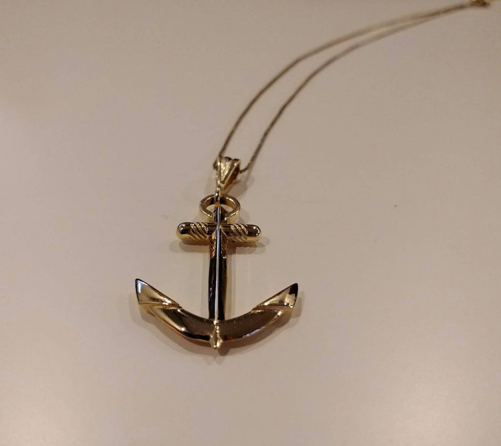 Yachtsman Anchor Pendant *10k/14k/18k White, Yellow, Rose, Green Gold Gold Plated & Silver* Boat Ship Water Sail Navy Charm Necklace Gift | Loni Design Group |   | Men's jewelery|Mens jewelery| Men's pendants| men's necklace|mens Pendants| skull jewelry|Ladies Jewellery| Ladies pendants|ladies skull ring| skull wedding ring| Snake jewelry| gold| silver| Platnium|