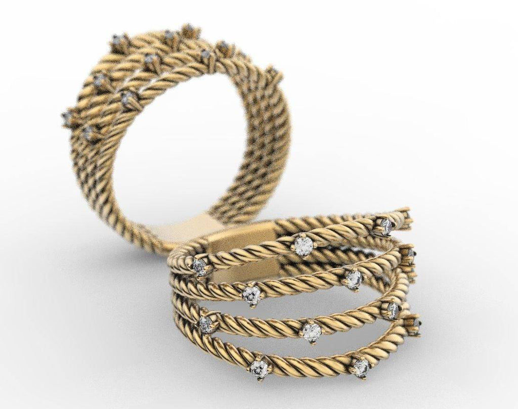 4 Strand Rope Ring | Loni Design Group | Engagement Rings  | Men's jewelery|Mens jewelery| Men's pendants| men's necklace|mens Pendants| skull jewelry|Ladies Jewellery| Ladies pendants|ladies skull ring| skull wedding ring| Snake jewelry| gold| silver| Platnium|