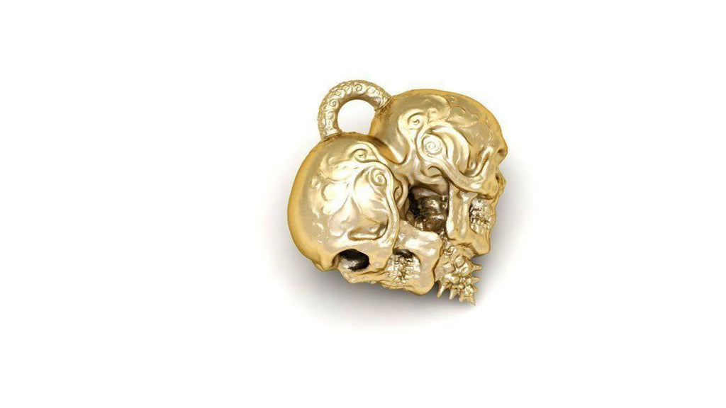 Till The End Skull Pendant *10k/14k/18k White, Yellow, Rose, Green Gold, Gold Plated & Silver* Heart Biker Gothic Punk Charm Necklace Gift | Loni Design Group |   | Men's jewelery|Mens jewelery| Men's pendants| men's necklace|mens Pendants| skull jewelry|Ladies Jewellery| Ladies pendants|ladies skull ring| skull wedding ring| Snake jewelry| gold| silver| Platnium|