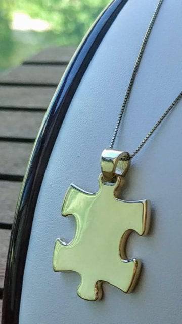 Puzzle Master Pendant *10k/14k/18k White, Yellow, Rose, Green Gold, Gold Plated & Silver* Jigsaw Piece Game Toy Kid Charm Necklace Gift Fun | Loni Design Group |   | Men's jewelery|Mens jewelery| Men's pendants| men's necklace|mens Pendants| skull jewelry|Ladies Jewellery| Ladies pendants|ladies skull ring| skull wedding ring| Snake jewelry| gold| silver| Platnium|