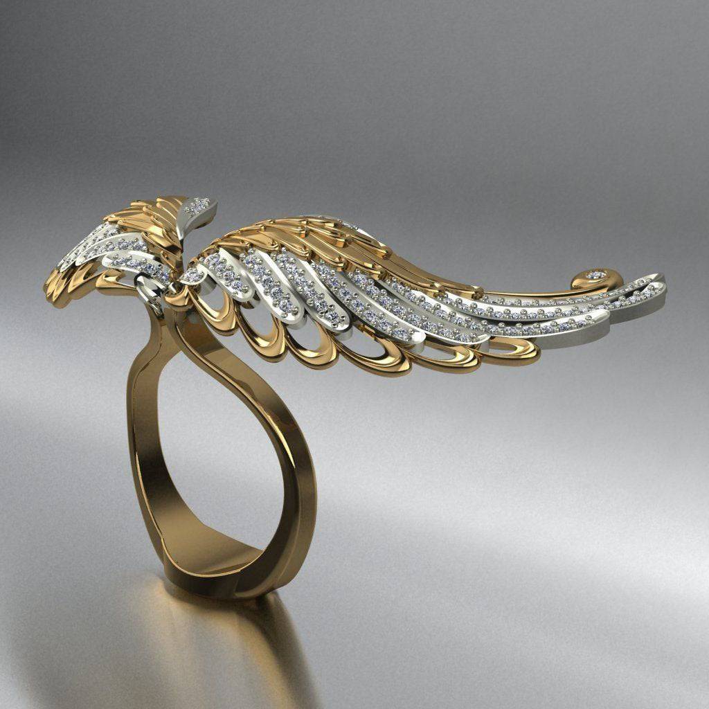 I Believe I Can Fly Wing Ring | Loni Design Group | Rings  | Men's jewelery|Mens jewelery| Men's pendants| men's necklace|mens Pendants| skull jewelry|Ladies Jewellery| Ladies pendants|ladies skull ring| skull wedding ring| Snake jewelry| gold| silver| Platnium|