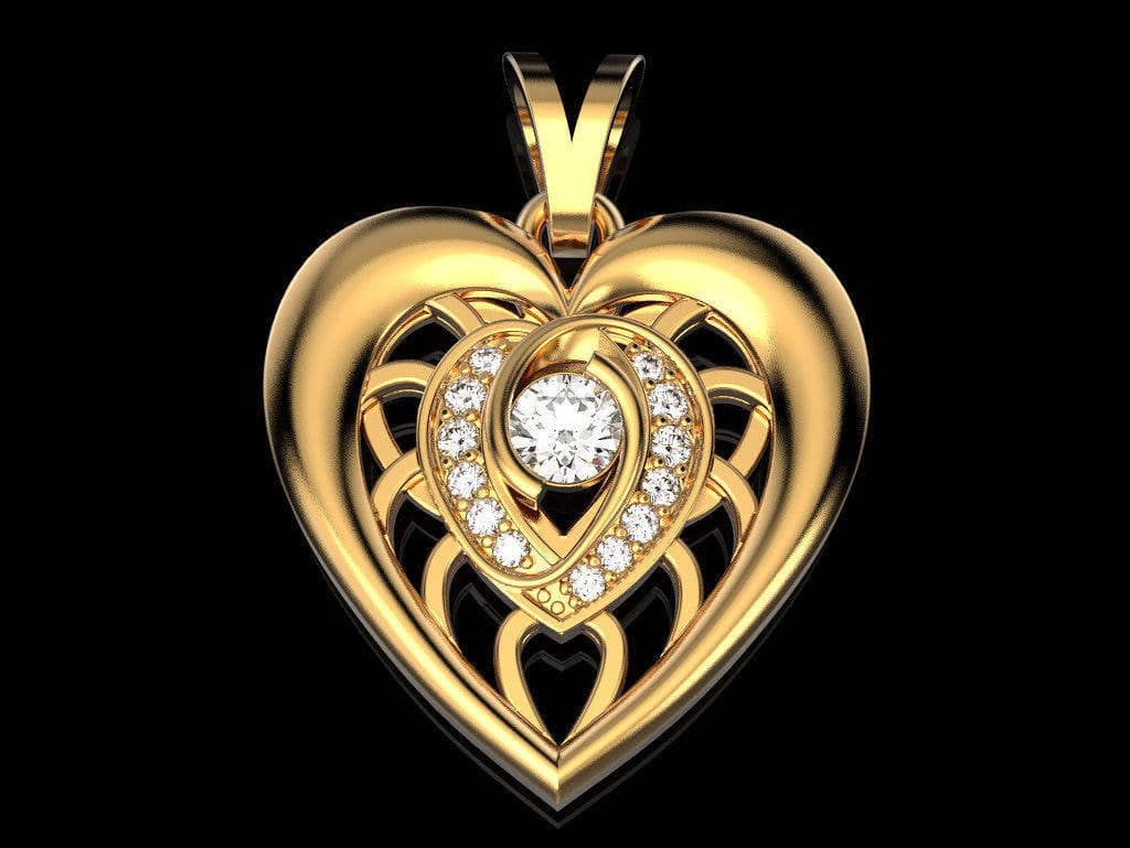 Aurora Heart Pendant *0.55 Carat Moissanite With 10k/14k/18k White, Yellow, Rose Green Gold, Gold Plated & Silver* Love Charm Necklace Gift | Loni Design Group |   | Men's jewelery|Mens jewelery| Men's pendants| men's necklace|mens Pendants| skull jewelry|Ladies Jewellery| Ladies pendants|ladies skull ring| skull wedding ring| Snake jewelry| gold| silver| Platnium|