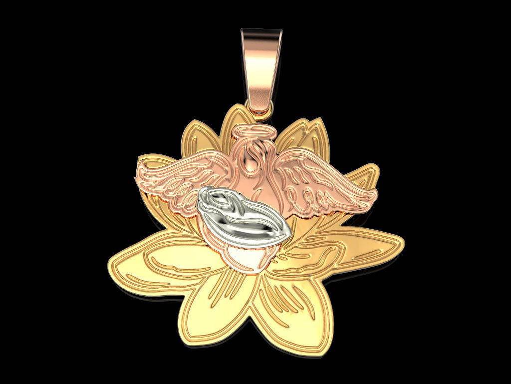 Multi-Color Guardian Angel Pendant  *10k/14k/18k White, Yellow, Rose, Green Gold, Gold Plated & Silver* Mother Baby Family Charm Necklace | Loni Design Group |   | Men's jewelery|Mens jewelery| Men's pendants| men's necklace|mens Pendants| skull jewelry|Ladies Jewellery| Ladies pendants|ladies skull ring| skull wedding ring| Snake jewelry| gold| silver| Platnium|